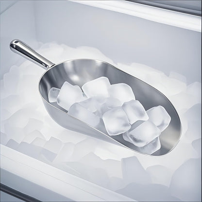Heavy-Duty Cast Aluminum Kitchen Scoop - Rust-Proof, Ergonomic S-Handle Ice Cube Endurance Scoopfor Ice, Candy, Popcorn, Coffee Beans, Flour & Pet Food - Commercial-Grade Durable Design (L（24oz）)