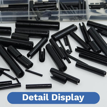 248 Pcs SAE Roll Pin Assortment Set Steel Split Expansion Pin 10 Sizes 1/16 5/64 3/32 1/8 5/32 3/16 7/32 1/4 5/16 3/8 Inch for Automotive Repair Machinery Home