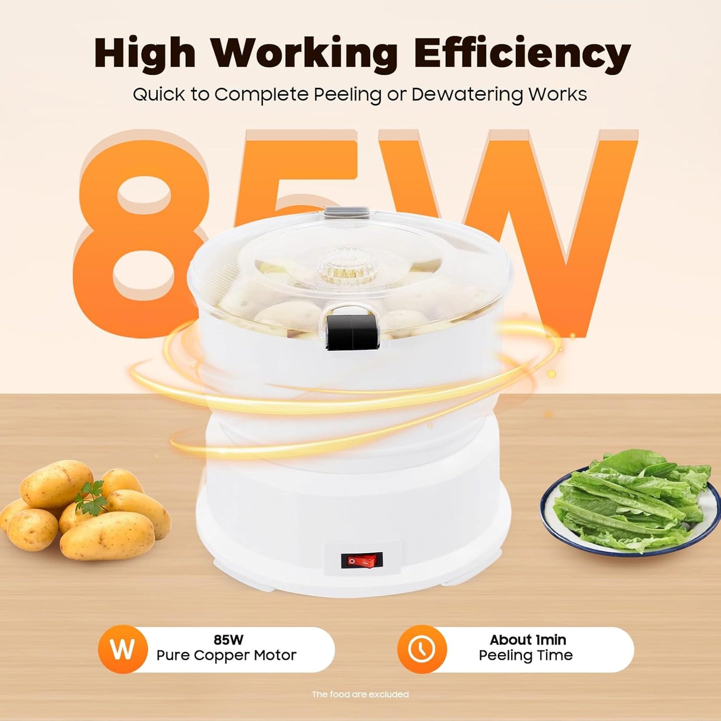 Electric Potato Peeler Machine with 2 Spare Blades, Automatic Potato Peeler Stainless Steel Swivel Vegetable Fruits Fruit Potato Peeler, Apple Paring Machine Kitchen Peeling Tool