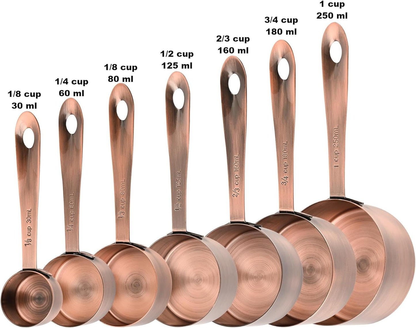 Copper Plate Measuring Cups and Spoons Set of 12, Copper Measuring Cups and Spoons Set with Leveler, Stainless Steel Measuring Spoons & Cups for Dry & Liquid Ingredients During Kitchen&Baking