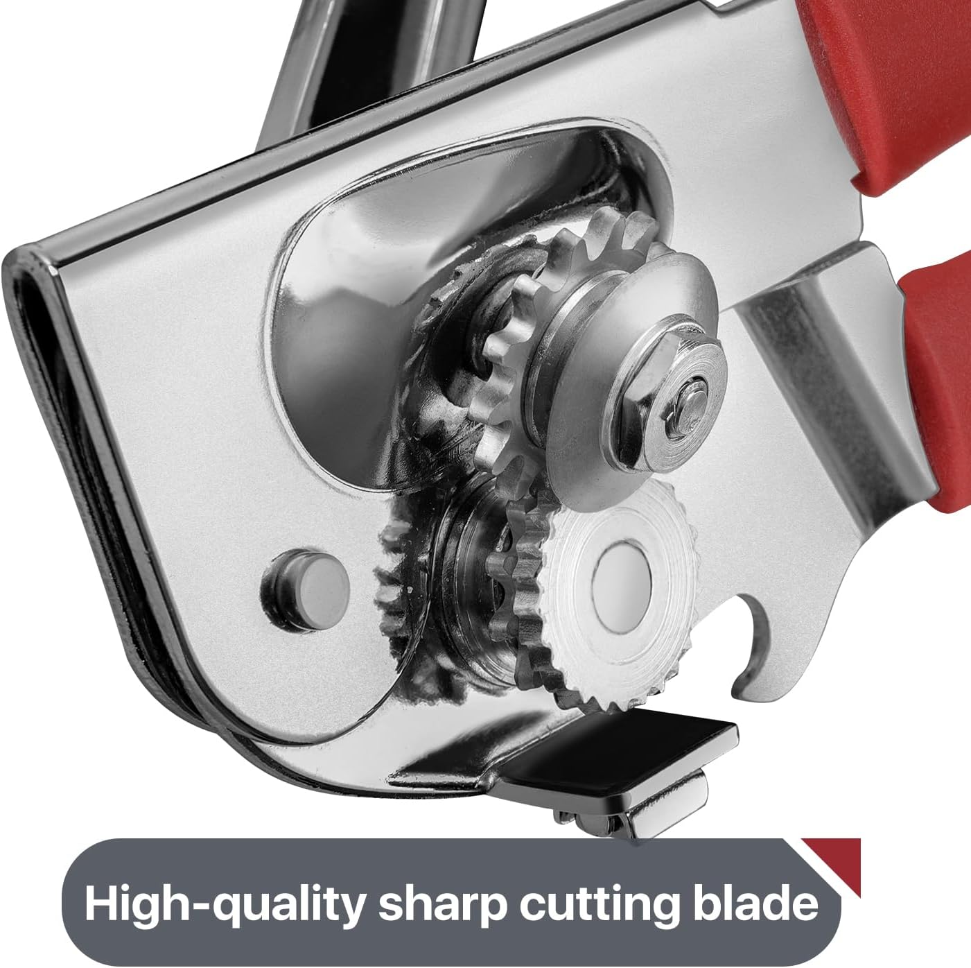 Commercial Can Opener, UHIYEE Hand Crank Can Opener Manual Heavy Duty with Comfortable Extra-long Handles, Oversized Knob, Large Handheld Can Open Easy for Big Cans, Black