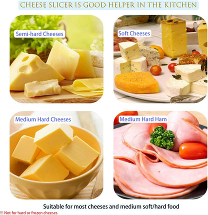 Cheese Slicer with 16 Replacement Wires, Stainless Steel Cheese Cutter Board with Precision Scale for Cutting Cheese Butter Ham Beet Boiled Eggs, Silver