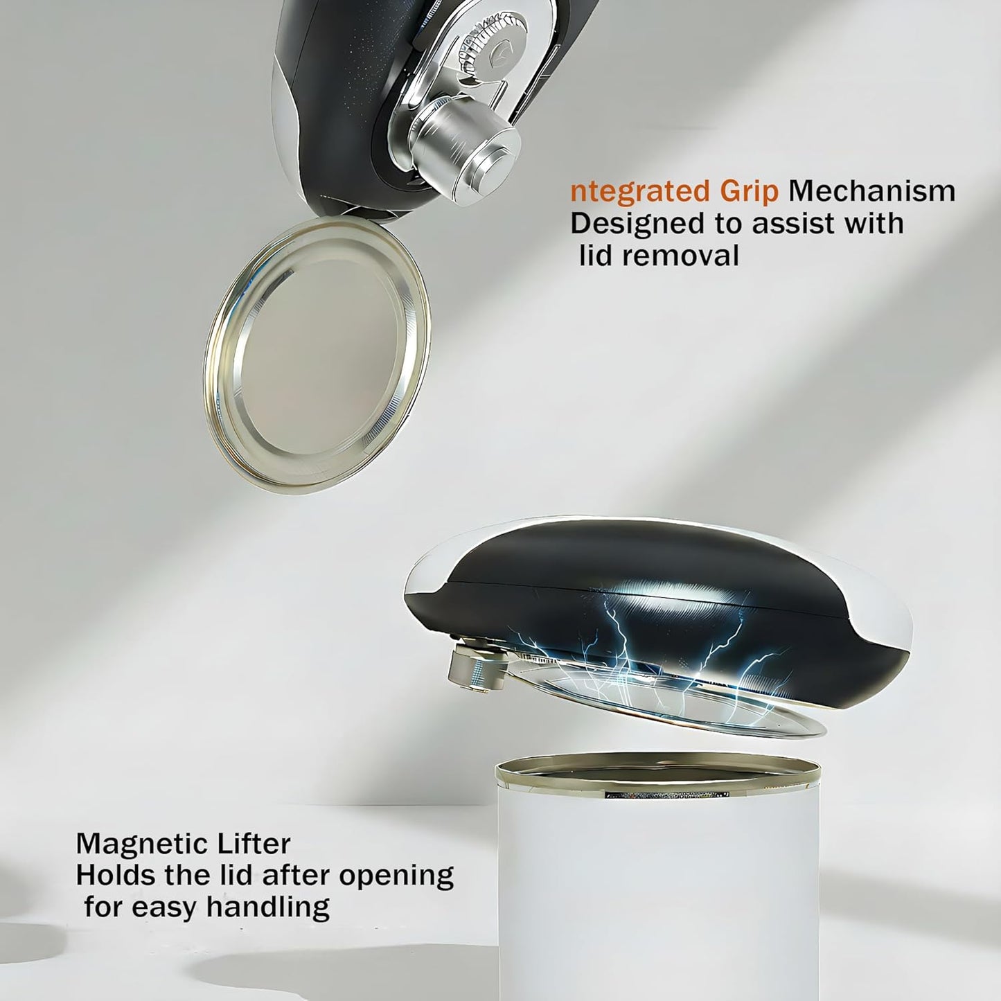 Electric Can Opener, USB-C Rechargeable Automatic Can Opener with Smooth Edge, One-Touch Operation, Magnetic Lid Hold, Fits Most Can Sizes