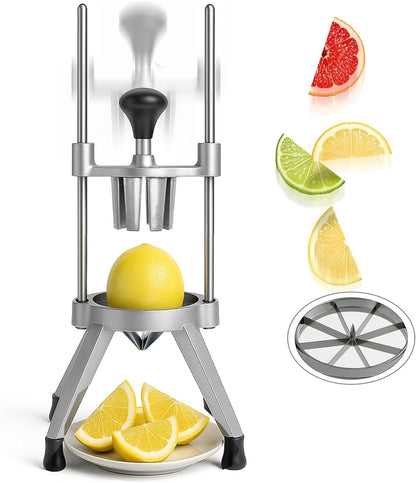 Commercial Easy Wedger Lemon Cutter Fruit Orange Lime Slicer 8 Section 304 Stainless Steel Blade Vegetable Tomatoe Potatoe Chopper Dicer for Home Bar Restaurant