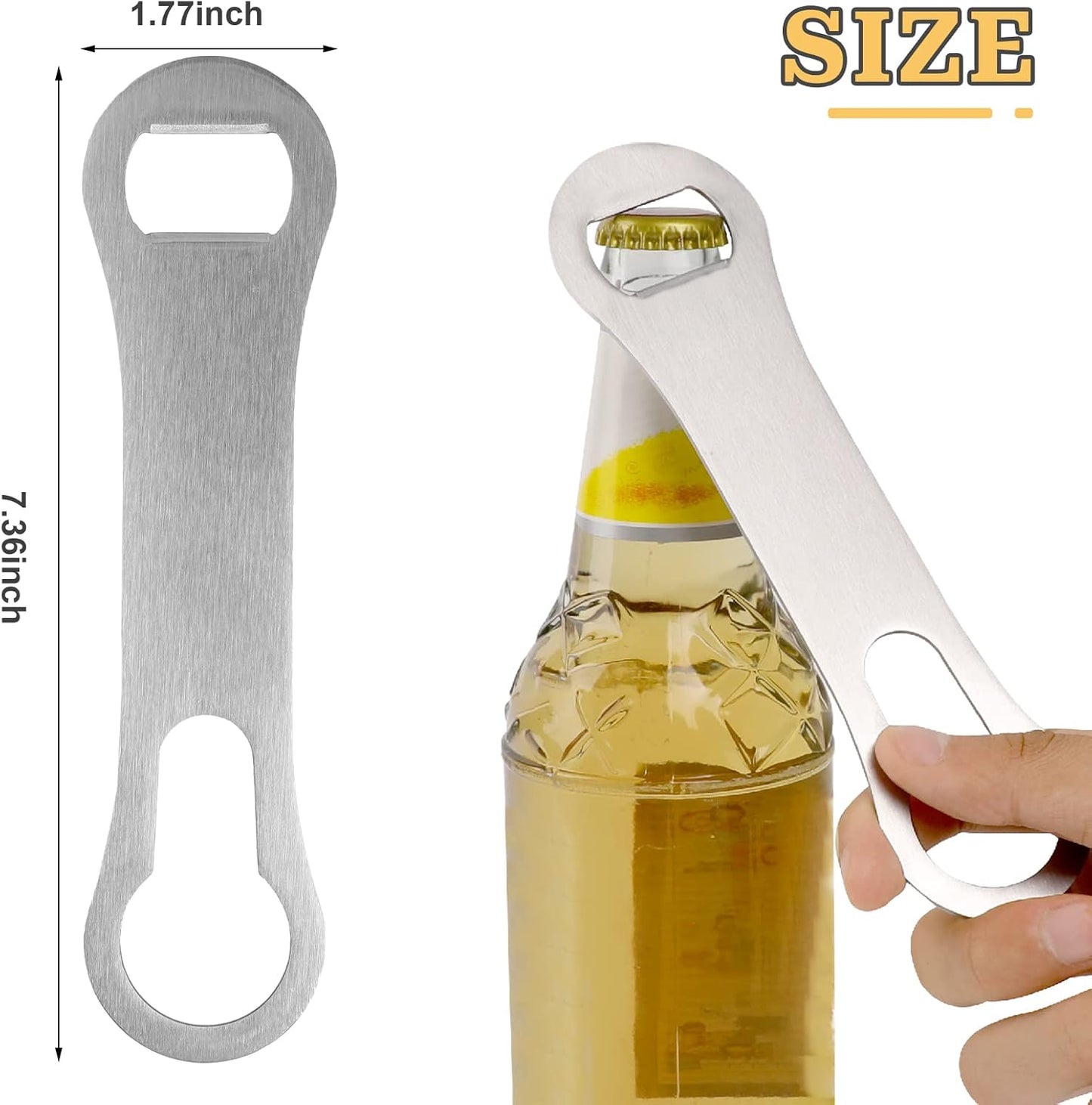 2 Pieces Bottle Opener and Pour Spout Remover Flat Bar Key for Bartenders Stainless Steel Speed Opener Multifunction Dog Bone Wine Bottle Opener for Home Kitchen Party and Bar