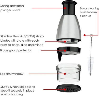 Best Utensils Premium Stainless Steel Chopper And Dicer Chop Veggies Herbs And Nuts With Ease Black