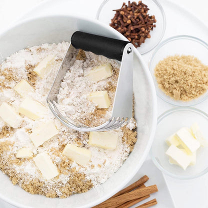 Black Dough Blender, Professional Pastry Cutter with Heavy Duty Stainless Steel Blades