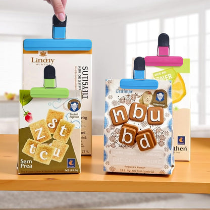UNIYO 9Pack Large Chip Bag Clips - Assorted Sizes Food Bag Clips Plastic Heavy Seal Grip