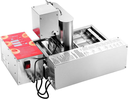 VEVOR Donut Depositor, Large Capacity Manual Donuts Dropper, 304 Stainless Steel Commercial Batter Dispenser, 6 Thicknesses Adjustment Doughnut Hopper with Stand, For Restaurant Cafe Bakery Kitchen
