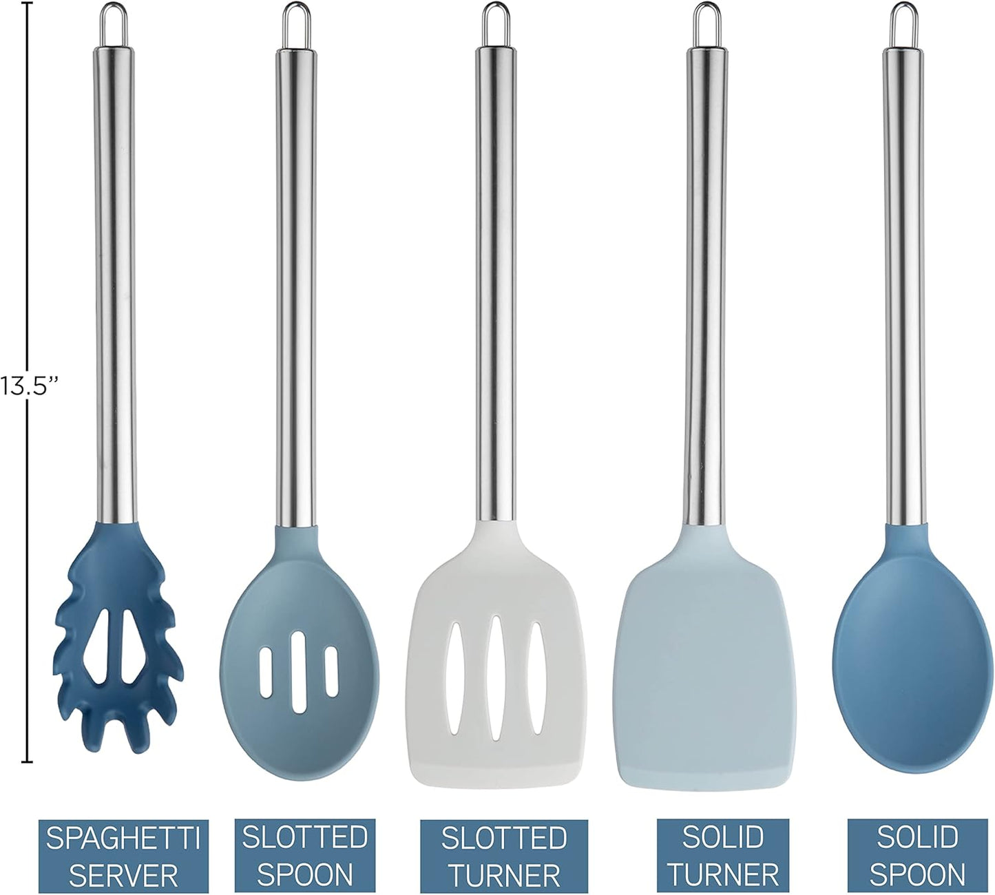 COOK WITH COLOR Silicone Cooking Utensils, Kitchen Utensil Set, Easy to Clean Silicone Kitchen Utensils, Cooking Utensils for Nonstick Cookware, Kitchen Gadgets Set, 10 Pieces, Green