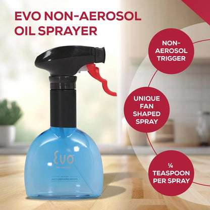 Evo Oil Sprayer Minis, Non-Aerosol for Olive, Cooking Oils, and Vinegars, 8-Ounce Capacity, 1 Each Yellow and Green