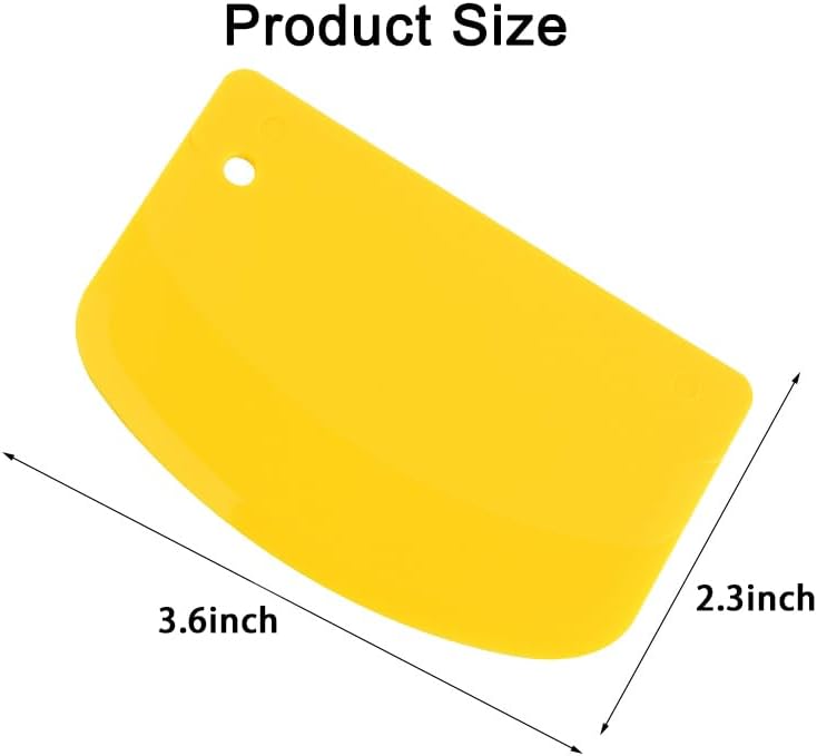 5 Pack Dough Scraper, 5.3 x 3.6 Inch Plastic Bench Scraper, Bowl Spatula, Kitchen Pastry Cutter Tool for Bread Dough, Pastry, Pizza, Baking Cake (Multicolor)