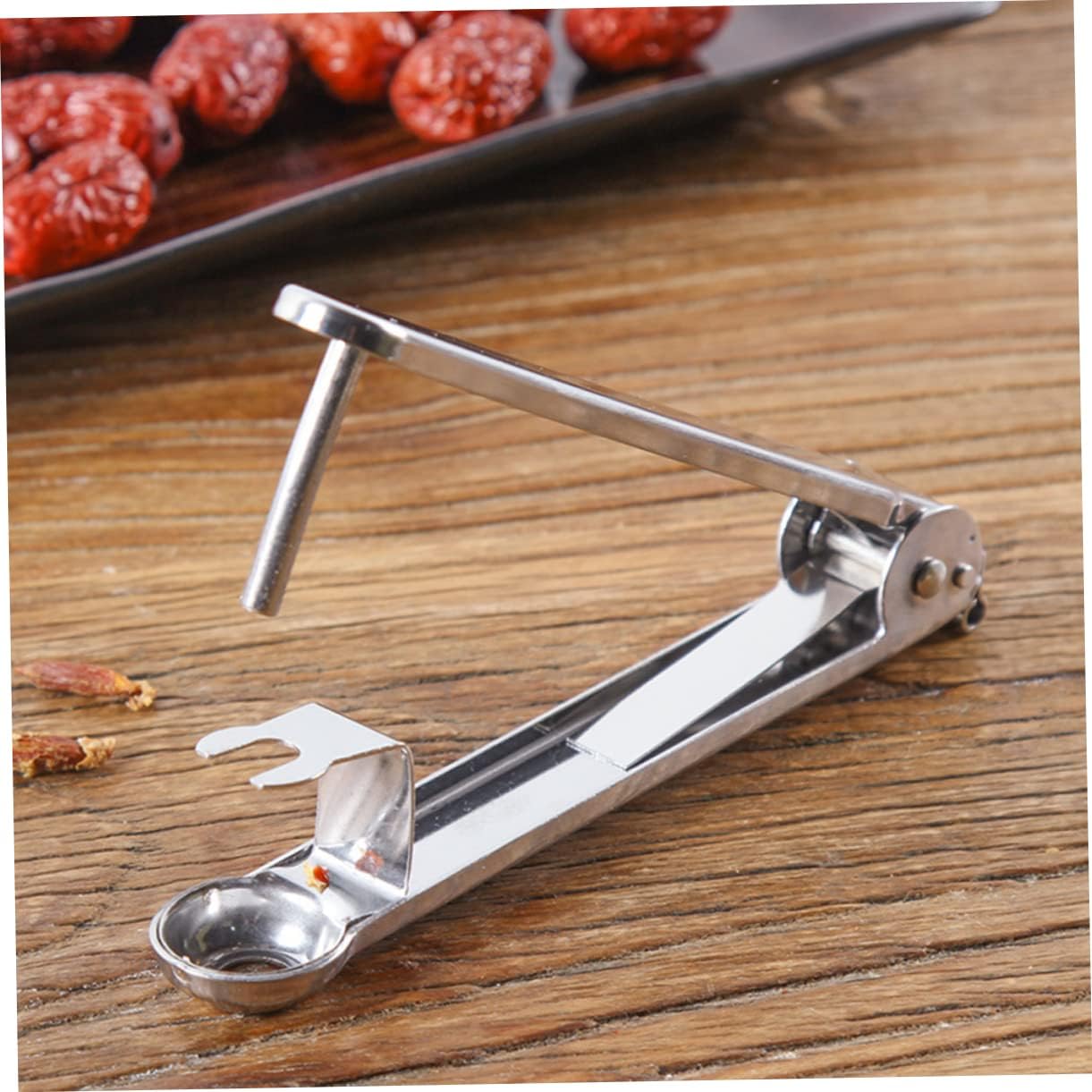 HOMSFOU Date Corer Stainless Steel Red Date Pit Remover Fruit Core Tool for Quick Pitting of Dates and Cherries 5.70 Inch Kitchen Gadget