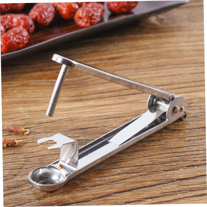 HOMSFOU Date Corer Stainless Steel Red Date Pit Remover Fruit Core Tool for Quick Pitting of Dates and Cherries 5.70 Inch Kitchen Gadget