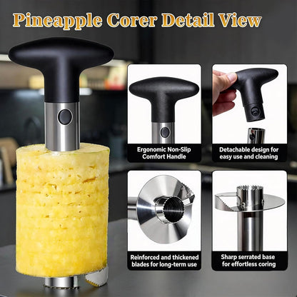 2 Pack Pineapple Corer, with Apple Slicer and 2 Fruit Forks –Pineapple Corer, Durable Fruit Slicer Tool for Fresh Fruit Preparation, Gifts for Fruit Lovers