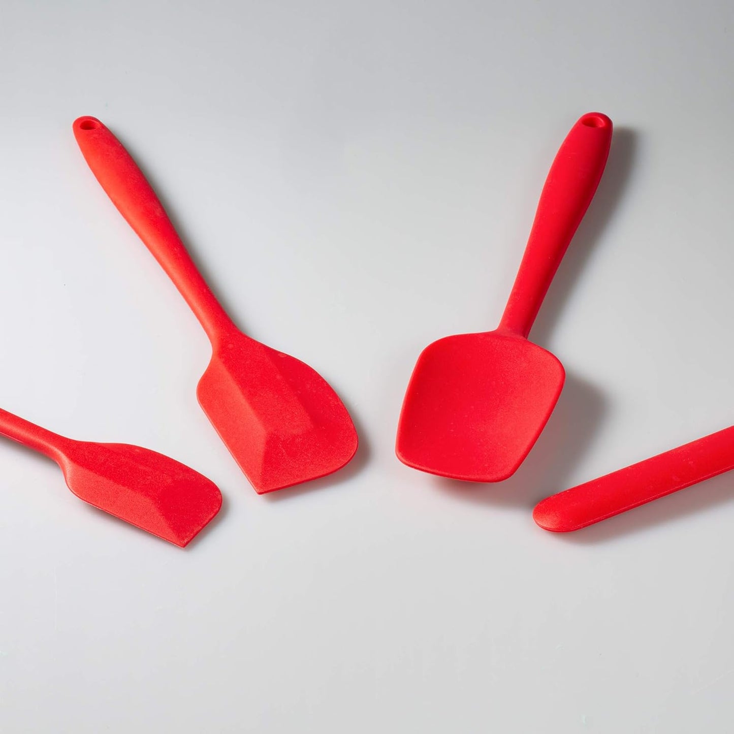 4 Piece Silicone Spatula Set, Flexible Heat Resistant Non-scratch Baking Cooking Rubber Spatulas with Stainless Steel Core, Orange