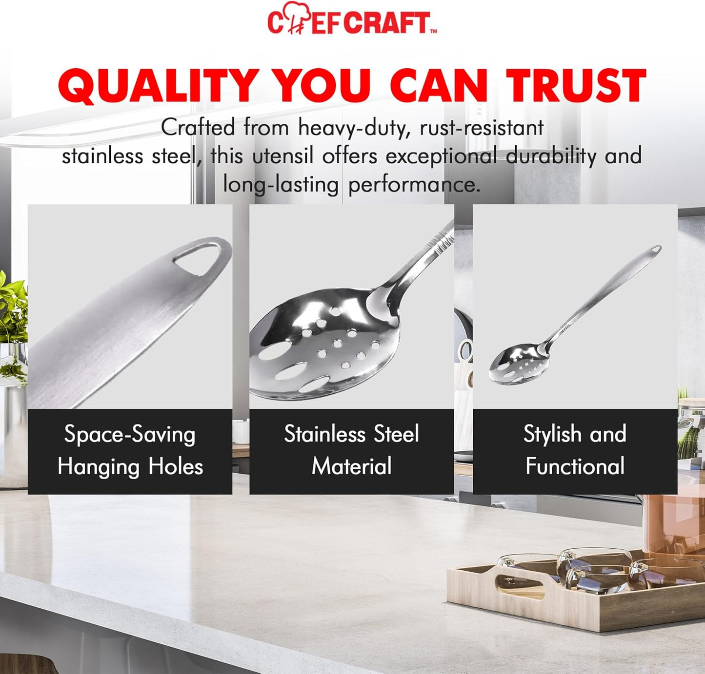 Chef Craft Stainless Steel Slotted Turner