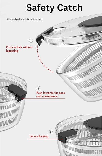 Large Salad Spinner – BPA-Free Vegetable & Fruit Dryer, Lettuce Spinner with Bowl and Colander