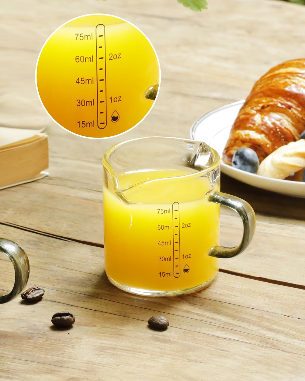 LIBWYS Glass Measuring Cup, 1000ml (32oz)+500ml (16oz) with Anti-slip Silicone Pad, Heat-resistant Borosilicate Glass Liquid Measuring Cup