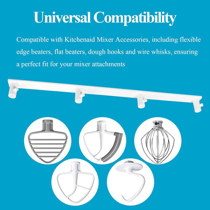 Plastic Stand Mixer Attachment Holder Compatible With Kitchenaid Mixer Accessories, Organize Flat Paddle Beater, Wire Whisk, Dough Hook Attachments, Space Saver for Wall or Below Cabinets,1 Pcs Black