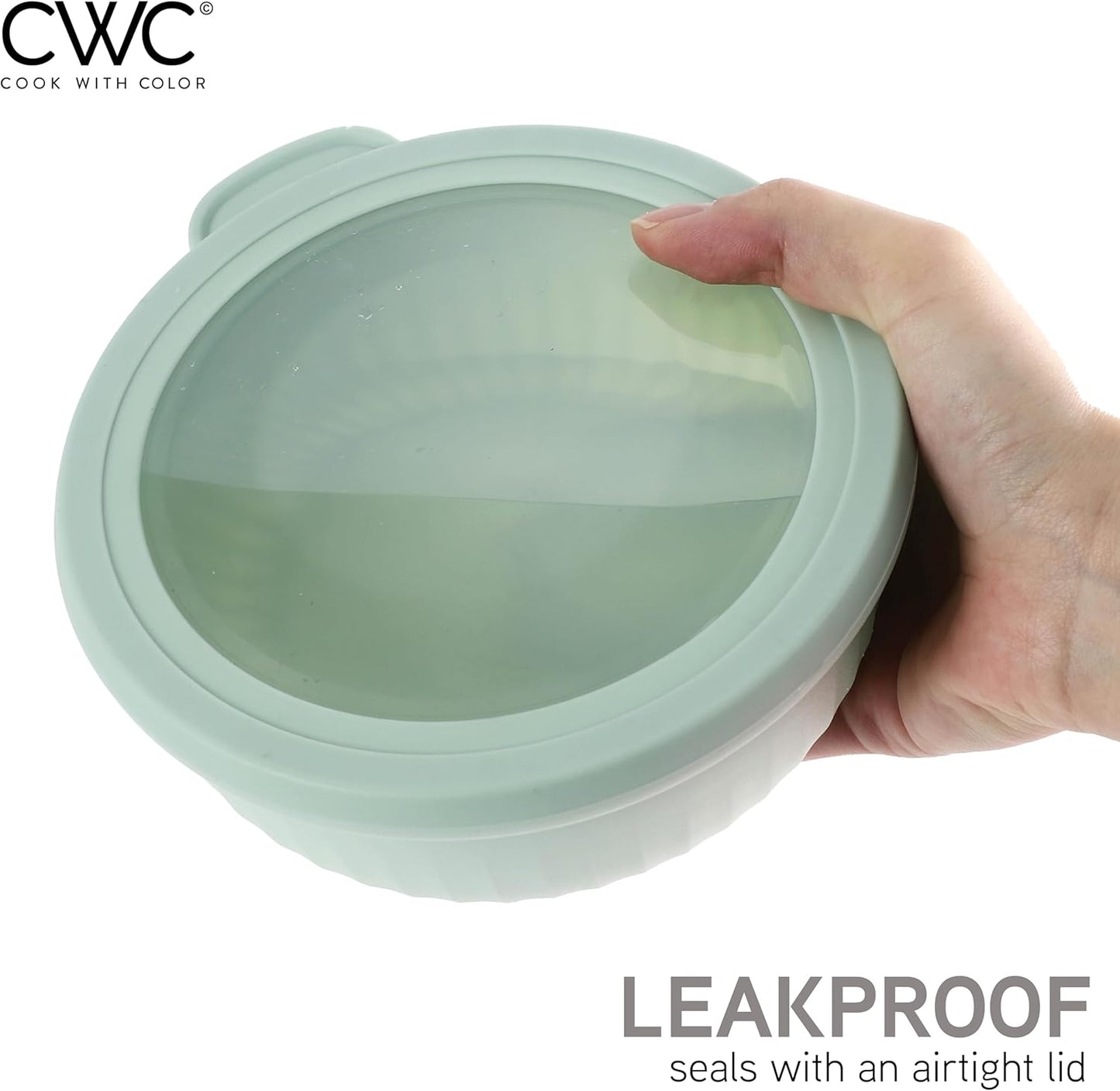 COOK WITH COLOR Prep Bowls with Lids- Wide and Deep Nesting Plastic Small Mixing Bowl Set with Lids, 8 Piece Set - Wide Bowls, Blue