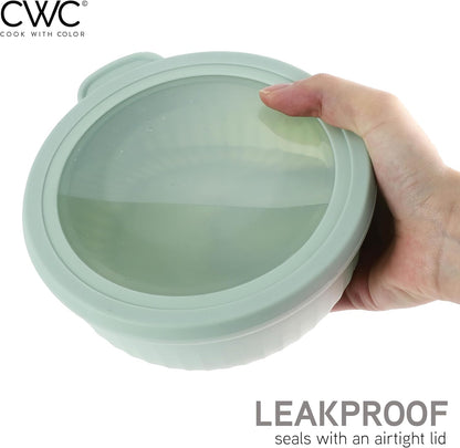 COOK WITH COLOR Prep Bowls with Lids- Wide and Deep Nesting Plastic Small Mixing Bowl Set with Lids, 8 Piece Set - Wide Bowls, Blue