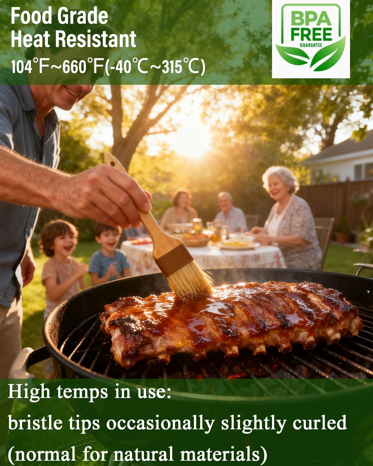Pastry Basting Brush for Baking and Cooking - Natural Boar Bristle, Wood Handle, Food-Grade & Heat-Resistant, Non-Shedding, Ideal for Butter, Egg Wash, Oil, Sauce, Marinade, BBQ & Glazing