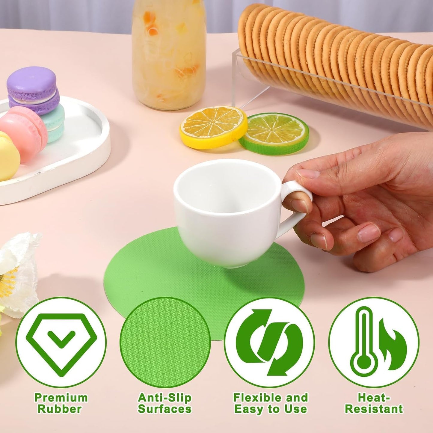 4 Pack Jar Opener, Silicone Bottle Opener Gripper Pads for Seniors with Arthritis, Green and Blue