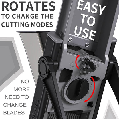 ONCE FOR ALL Upgrade Safe Mandoline Slicer Plus, Adjustable Vegetable Food Chopper Potato Fries French Fry Cutter, Detachable Blade, Kitchen Chopping Artifact, New Kitchen Gift (DarkGray)