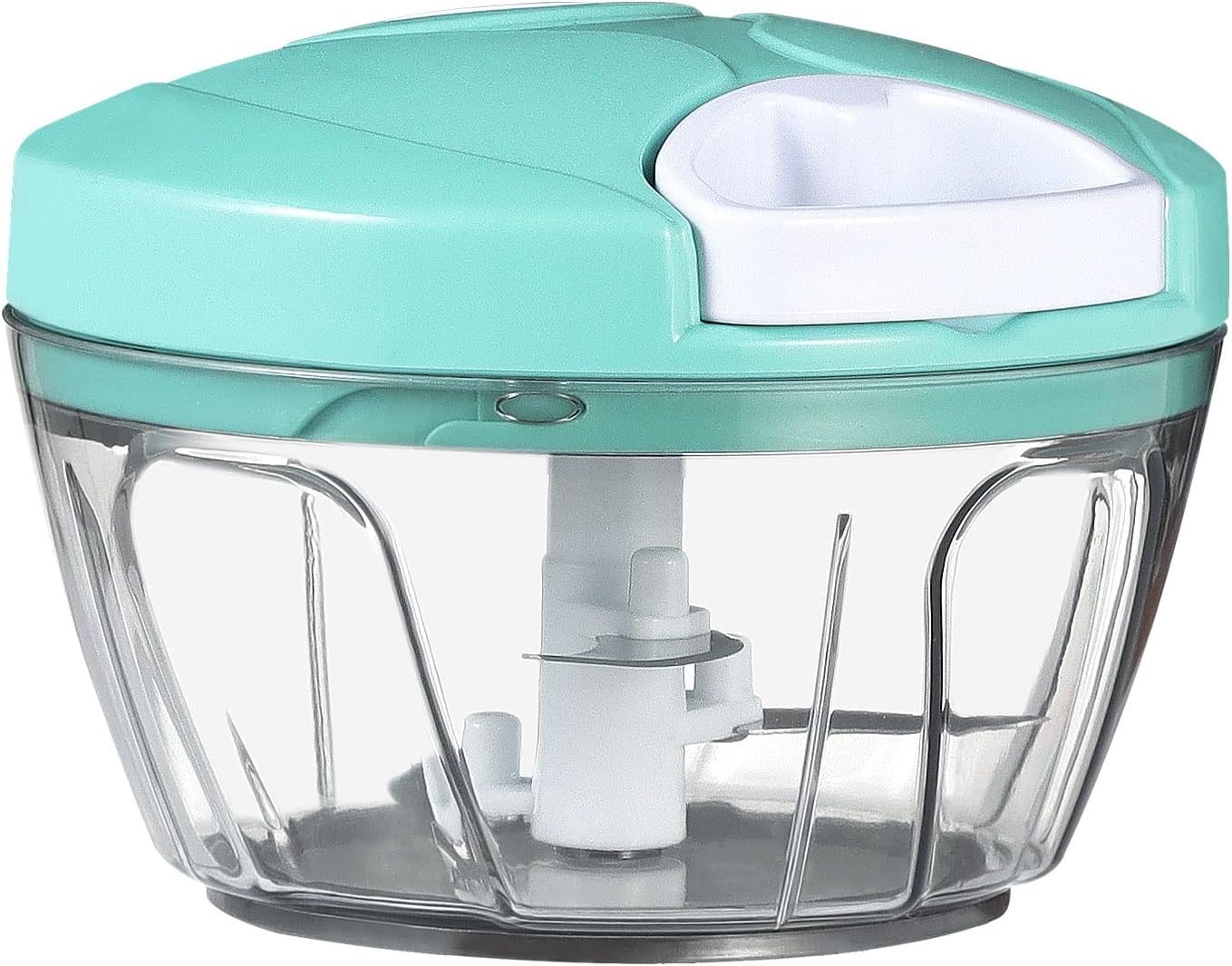 Ourokhome Manual Food Processor Vegetable Chopper, Portable Hand Pull String Garlic Mincer Onion Cutter for Veggies, Ginger, Fruits, Nuts, Herbs, etc., 500ml, Deep Blue