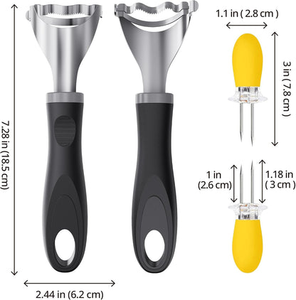 corn cob stripper tool, corn on the cob peeler, Includes Corn Holders,Black