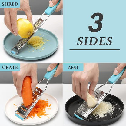 Cambom Lemon & Citrus Zester, Cheese Graters with Stainless Steel Sharp Blade for Parmesan Cheese, Ginger, Garlic, Nutmeg, Chocolate, Vegetables, Fruits, Dishwasher Safe Shredder Fine Blade