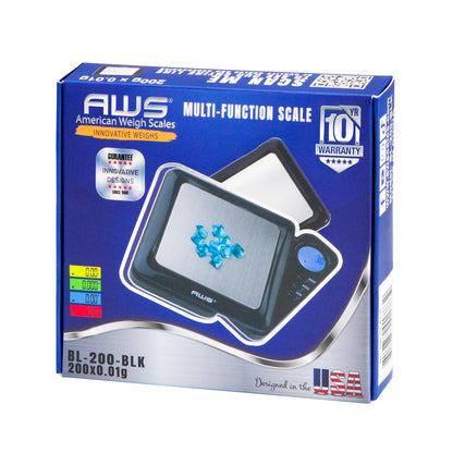 American Weigh Scales Blade Series Digital Pocket Gram Scale 1000g x 0.1g | Precision Mini Scale 0.1g Accuracy, Pocket Scale for Kitchen, Gold, Gems & Coin Scale, Smart Digital & Compact Scale