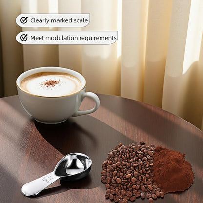 1 Tbsp(30ml) Coffee Scoop,Stainless Steel Measuring Spoons for Coffee,Protein Powder,Sugar,Easy Read Laser Engraved Mark,Short Handle Fits in Container,Rust-Resistant,Drop-Resistant (2T 30ml)