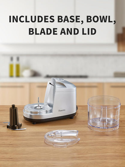 1.5-Cup One-Touch Electric Food Chopper, 100W Mini Food Processor Meat Grinder, Mix, Chop, Mince and Blend Vegetables, Fruits, Nuts, Meats, Stainless Steel Blade (Red)