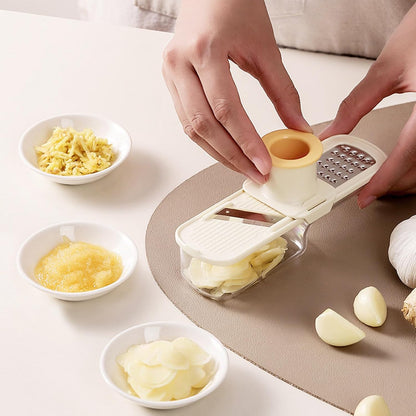 Ginger Garlic Grater Ginger Garlic Grinding Cooking W Container Multi Purpose Easy Grip Manual Kitchen Tool for Baking, Green