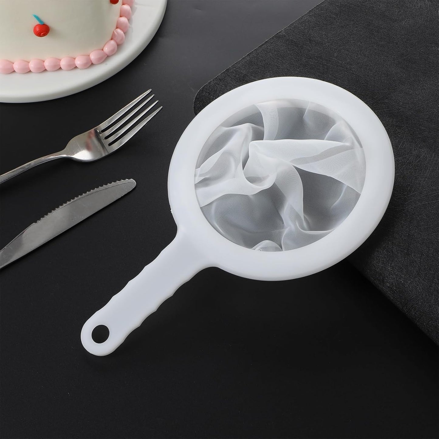 Ultra-Fine Nylon Mesh Strainers Food Yogurt Mesh Reusable Fine Sifter Sieve Plastic Colander with Handle Mini Brine Shrimp Separation Net for Filtering Juice Honey Kitchen Liquids
