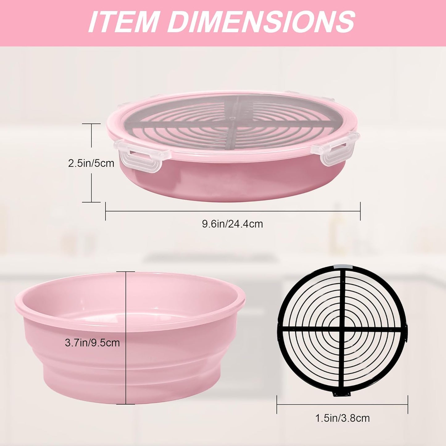 FJNATINH Collapsible Batter Bowl - Mess Free Better Breader Shaker Bowl with Lid Breading Shaker Container - Great for Fried Fish, Fried Chicken, Onion Rings, Wings & More,No Leak,Easy to Store