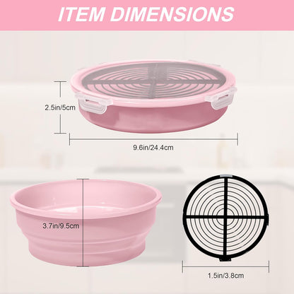 FJNATINH Collapsible Batter Bowl - Mess Free Better Breader Shaker Bowl with Lid Breading Shaker Container - Great for Fried Fish, Fried Chicken, Onion Rings, Wings & More,No Leak,Easy to Store