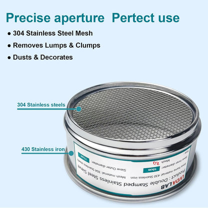 304 Stainless Steel Mesh Lab Sieve, 325 Mesh (0.045mm) Aperture Test Sieve, 4inch(10cm) Economy Standard Analysis Sample Test Sieves for Industrial Laboratory Homes - Colors B