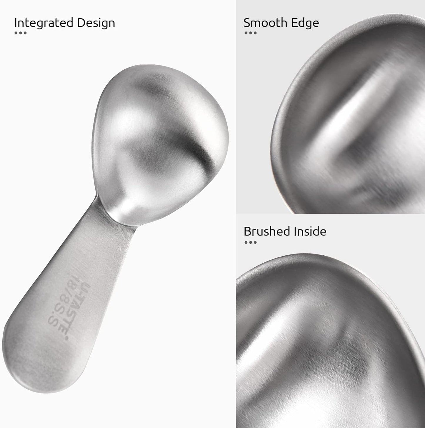 Coffee Scoop: U-Taste 18/8 Stainless Steel Measuring Coffee Scoop 2 tablespoon, Short Handled Measure Scooper for Ground Coffee, Bean in Canister (Silver, 2Tbsp/30ml)