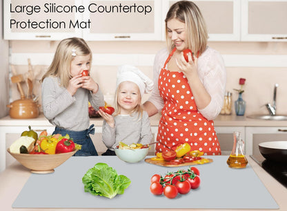 Standard Silicone Mat,Black Baking Mat-Food Grade Kids Dinner Table Placemat Non Slip Counter Mat with Raised Edges Heat Resistant Mat for Air Fryer Nonstick Pastry Dough Mat(1 Pack 23.6'' x 15.7'')