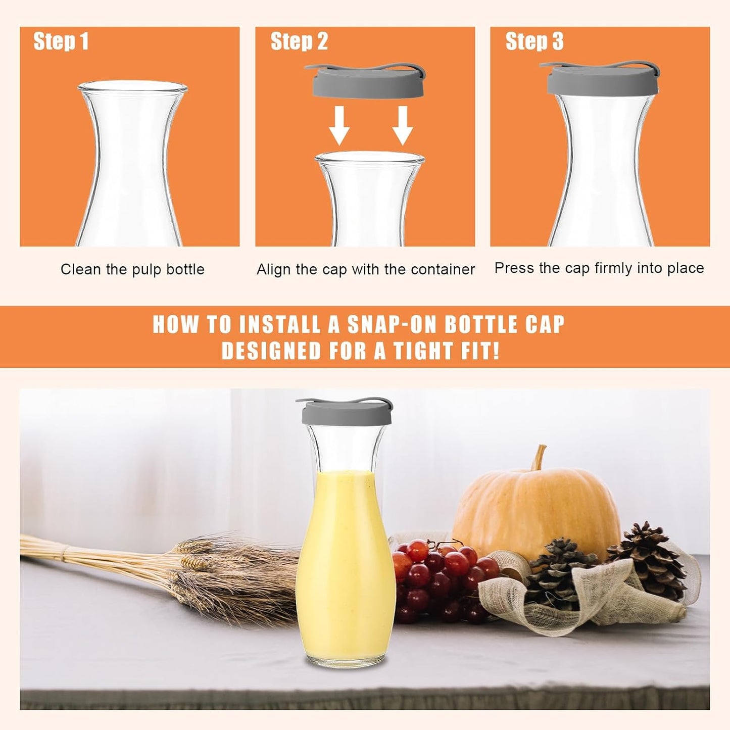 2pcs Salad Dressing Bottle Cap Compatible with Good Seasons, Leak-Proof Airtight BPA-Free Silicone Salad Dressing Cruet Top Replacement(Grey)