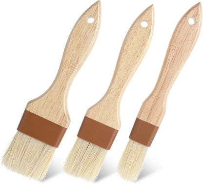 3Pcs Basting Brush for Cooking, Pastry Brush for Baking, Kitchen Baking Grilling Tools for Marinade Butter (Large, Medium, and Small Size)