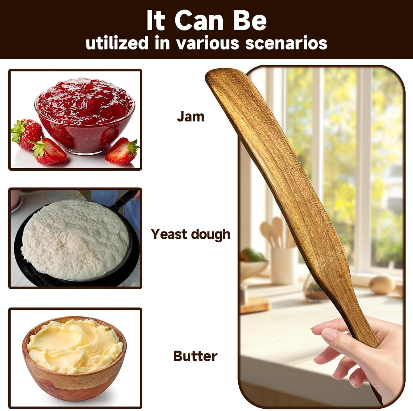 Skinny Spurtle, Sourdough Shovel Spurtle Spatula11 Inch, Natural Acacia Wood For Sourdough Starter & Baking Supplies, Dough Whisk, Sourdough Tools Essentials, Non-Scratch Utensils For Nonstick Pans
