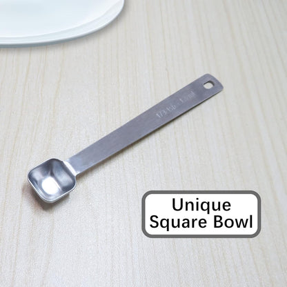 2PCS 1/3 Teaspoon(1/3tsp, 1/10tbsp, 1.5ml) Single Tiny Square Bowl Measuring Spoon, Small Individual Stainless Steel Measure Spoons Only