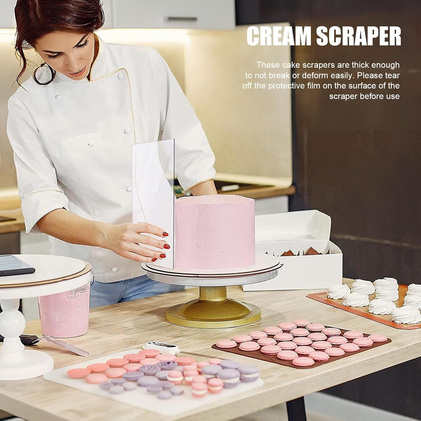 Cake Scraper for Tall Cake Decorating,Smoothe Acrylic Material,8 Inch
