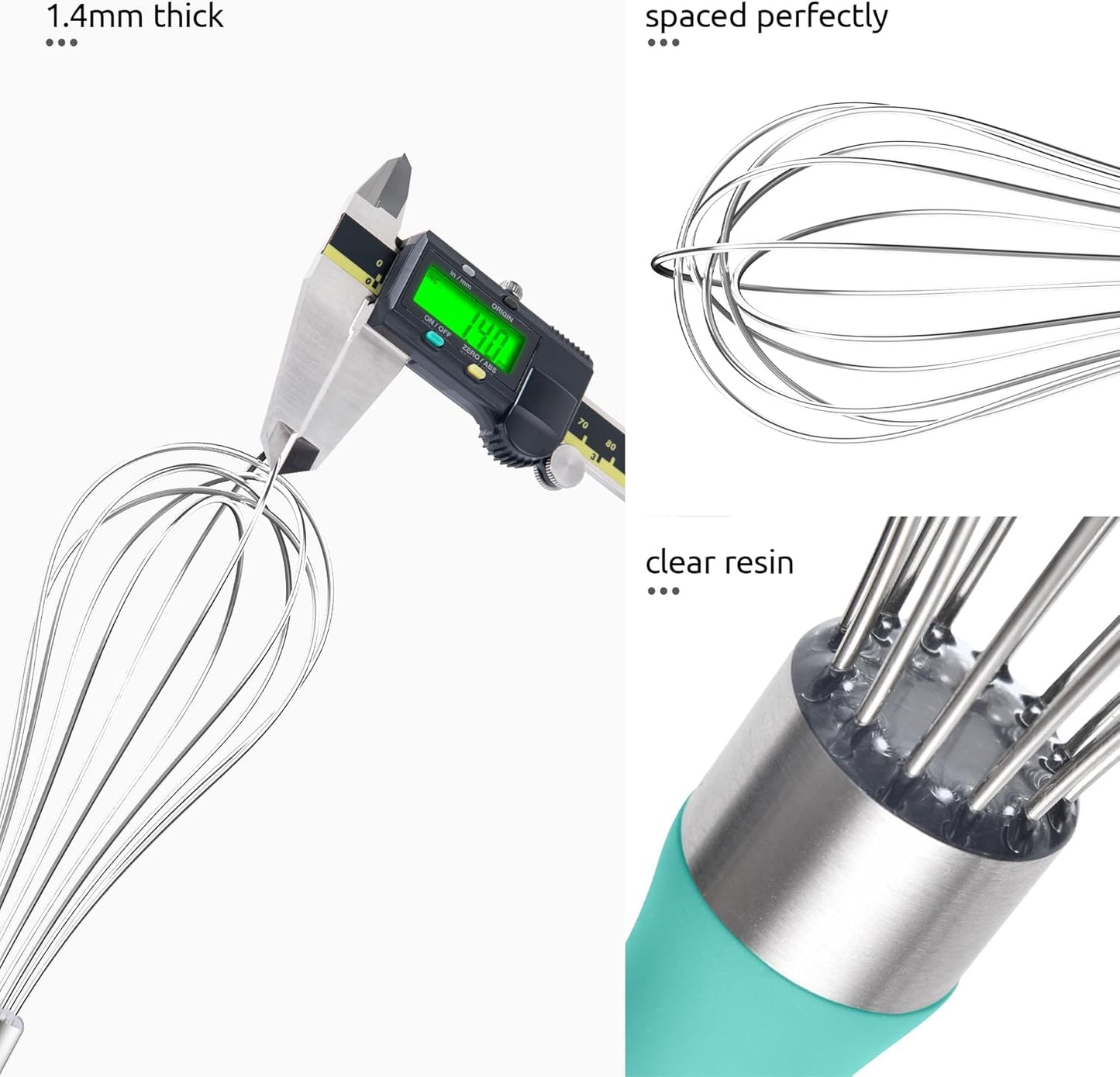 U-Taste 7" Mini Whisk for Cooking: 18/8 Stainless Steel Small Metal Kitchen Wisk, Tiny Hand Mixing Tool for Coffee, Egg, Sauce, 6-Wires Compact Head for Baking, Beating in Bowl, Mug, Jar (Set of 2)