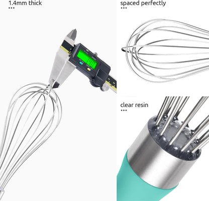 U-Taste 7" Mini Whisk for Cooking: 18/8 Stainless Steel Small Metal Kitchen Wisk, Tiny Hand Mixing Tool for Coffee, Egg, Sauce, 6-Wires Compact Head for Baking, Beating in Bowl, Mug, Jar (Set of 2)