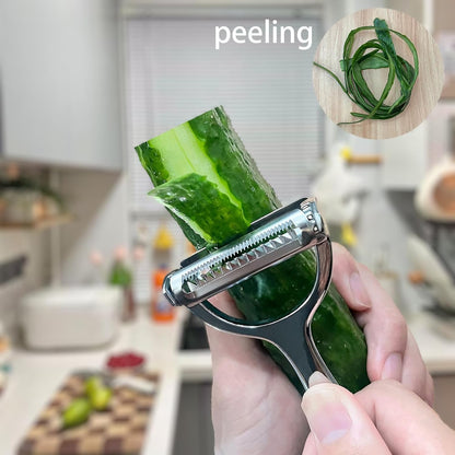 Multifunction 2-in-1 Julienne Peeler Vegetable Peeler, Potato Peelers, Peelers for Kitchen Y Peeler for Carrot Potato Melon Kiwi, Kitchen Cooking Tools (dual-purpose)